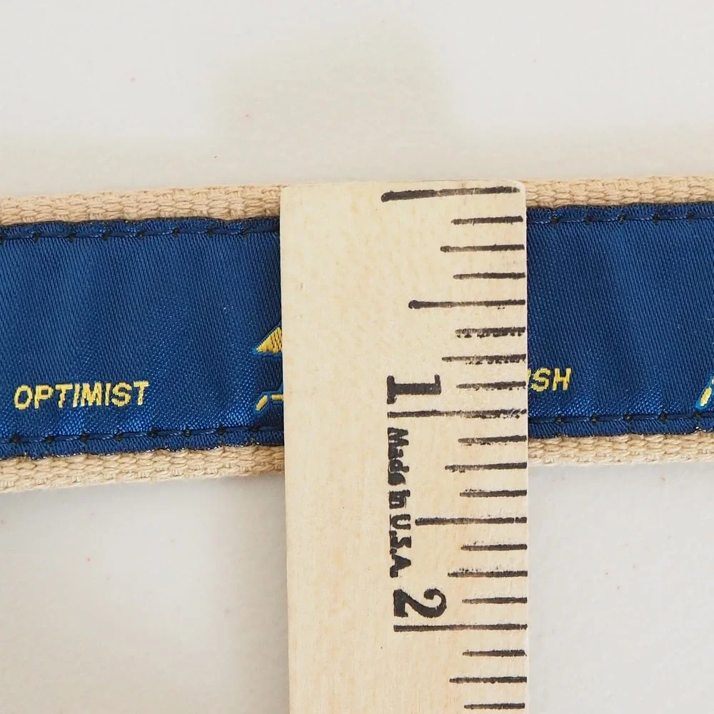 Belted Cow Co Nautical Sailboat Ribbon Club Belt Mens‎ 44 Leather Preppy Yacht